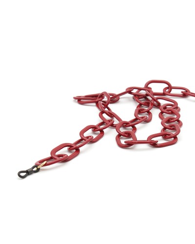 Chaîne acétate Rouge avec grands maillons ovales
