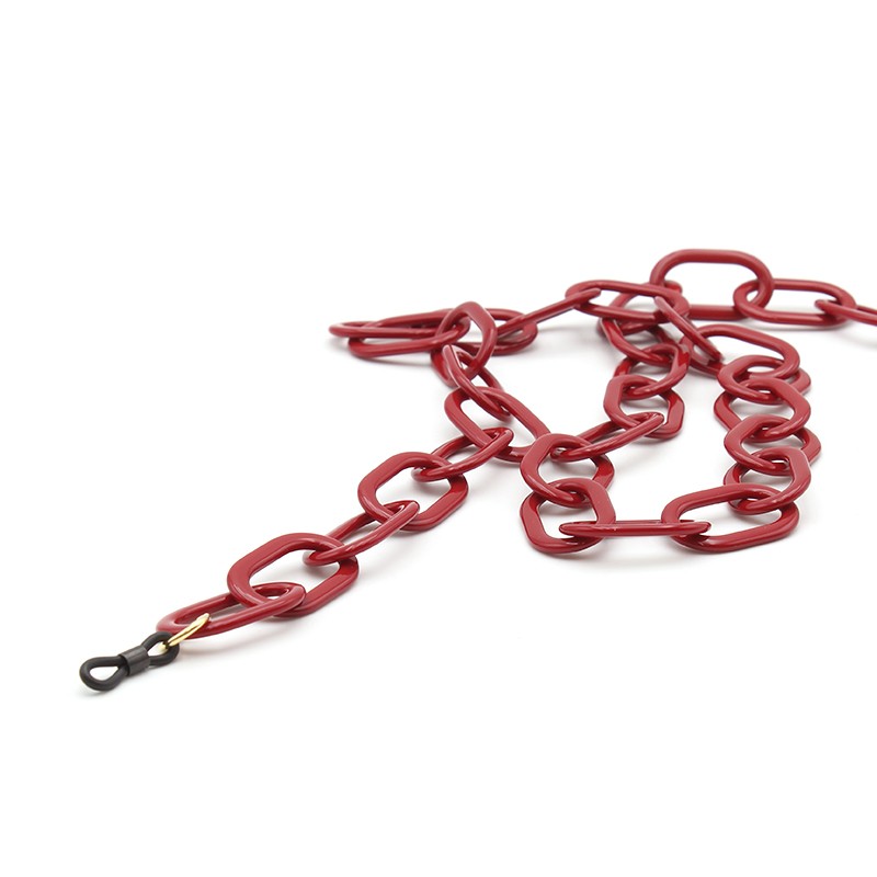 Chaîne acétate Rouge avec grands maillons ovales