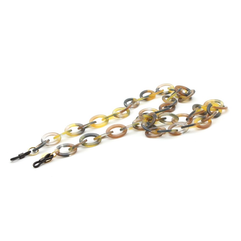 Grey and Blue Acetate chain with Medium Oval links