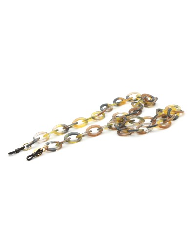 Grey and Blue Acetate chain with Medium Oval links