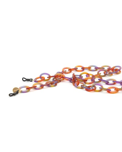 Purple and Yellow Acetate chain with Medium Oval links