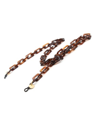 Brown (shell) Acetate chain with Medium rectangular links