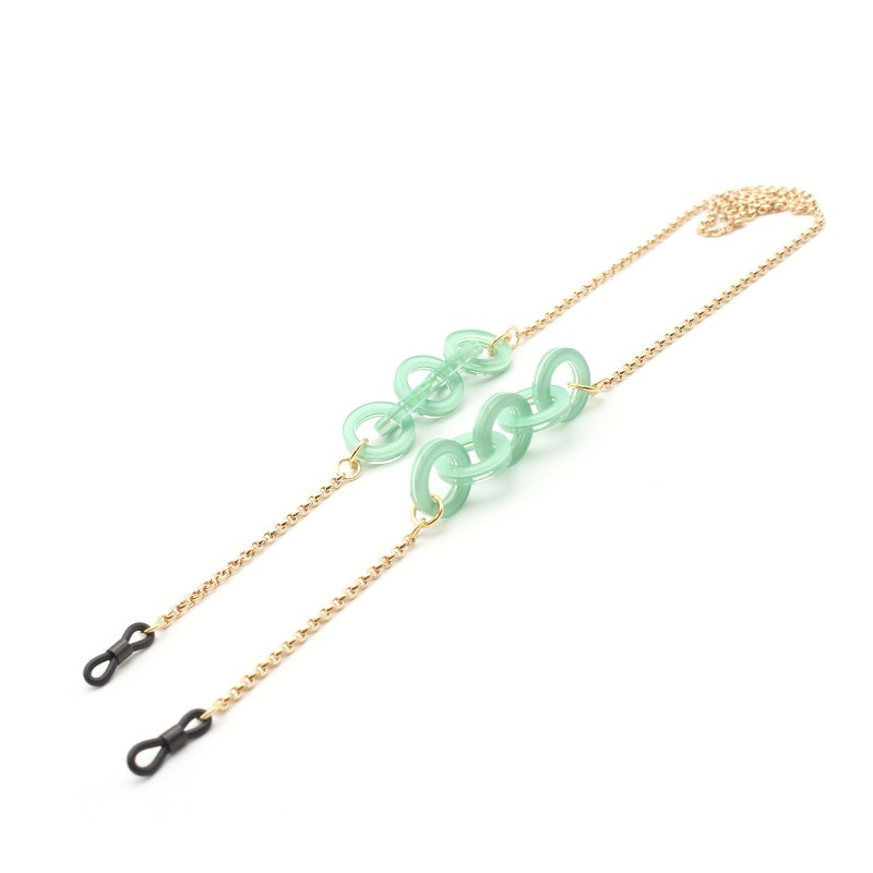 Chaînes à lunettes en métal avec Anneaux en acetate Menthe