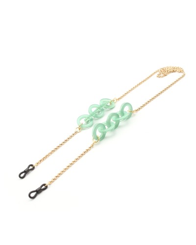 Chaînes à lunettes en métal avec Anneaux en acetate Menthe