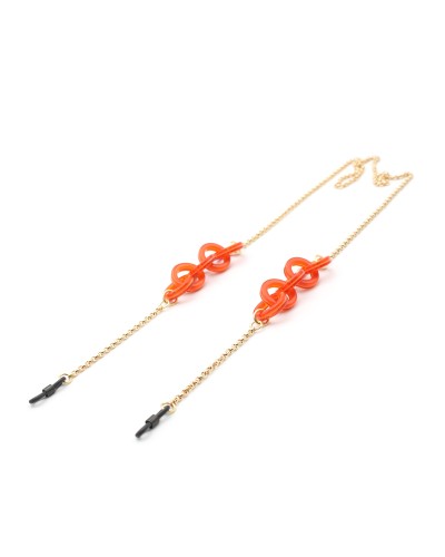 Metal chain with acetate rings Orange