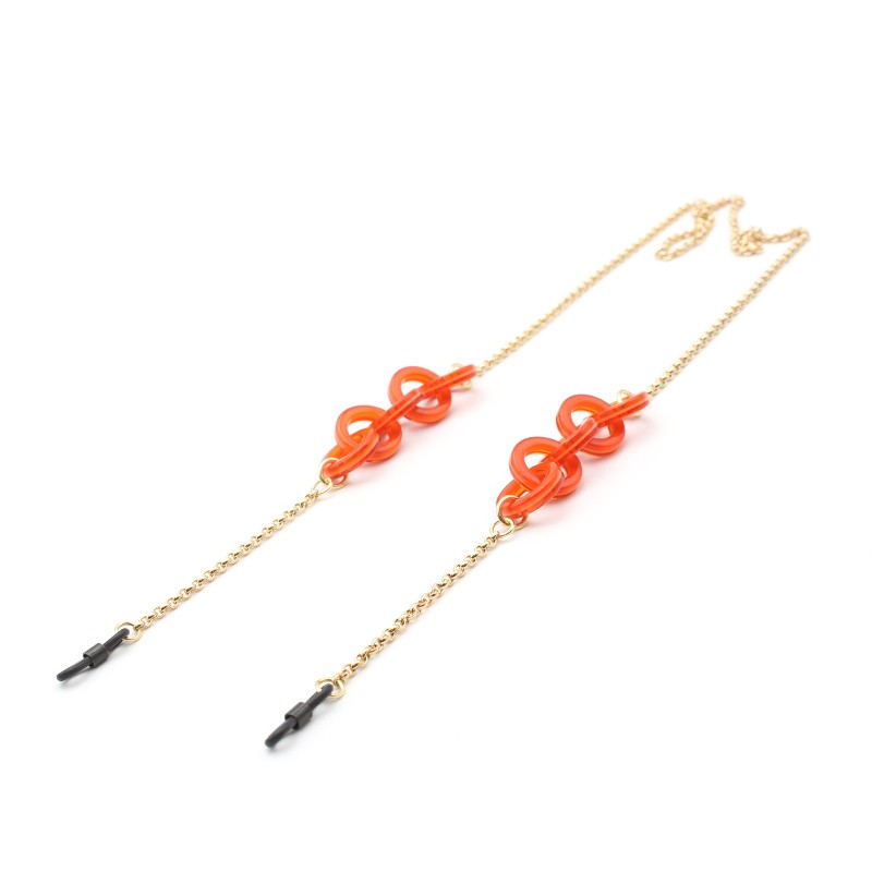 Metal chain with acetate rings Orange
