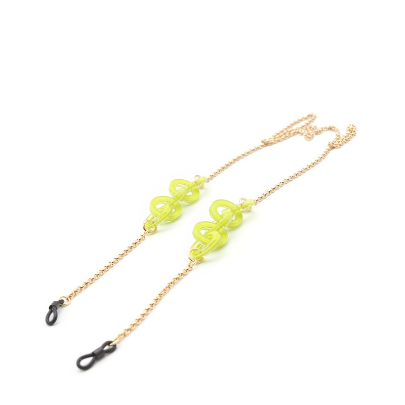 Metal chain with acetate rings Yellow