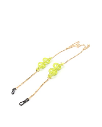Chaînes à lunettes en métal avec Anneaux en acetate Jaune