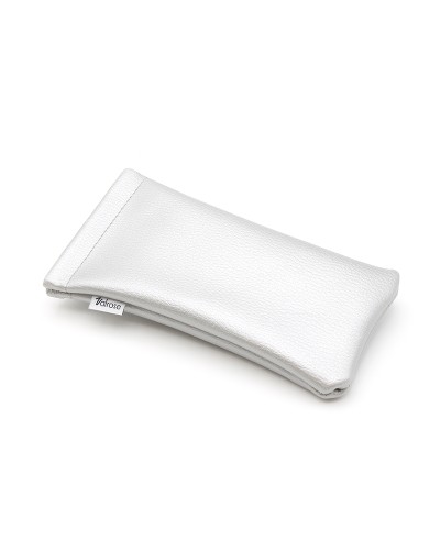 Étui Clic Clac en similicuir façon lézard Argenté