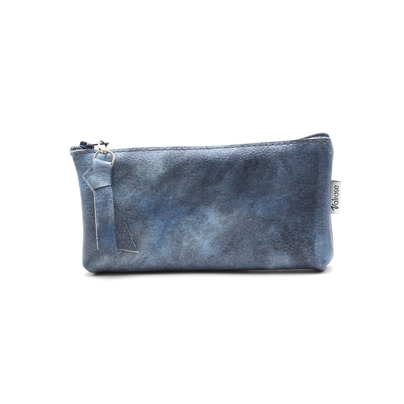 Blue Jean Zip leather pouch