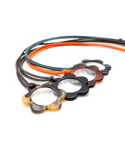 Magniflying glass Acetate pendants with Cotton cord