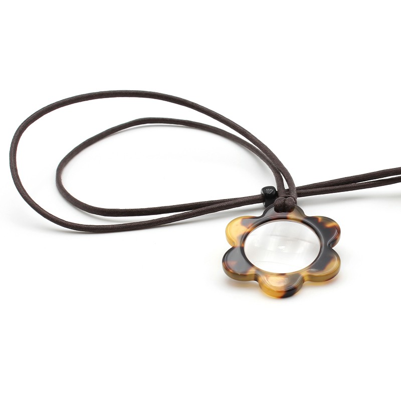 Pendentif Loupe en Acétate Tokyo sur cordon en coton