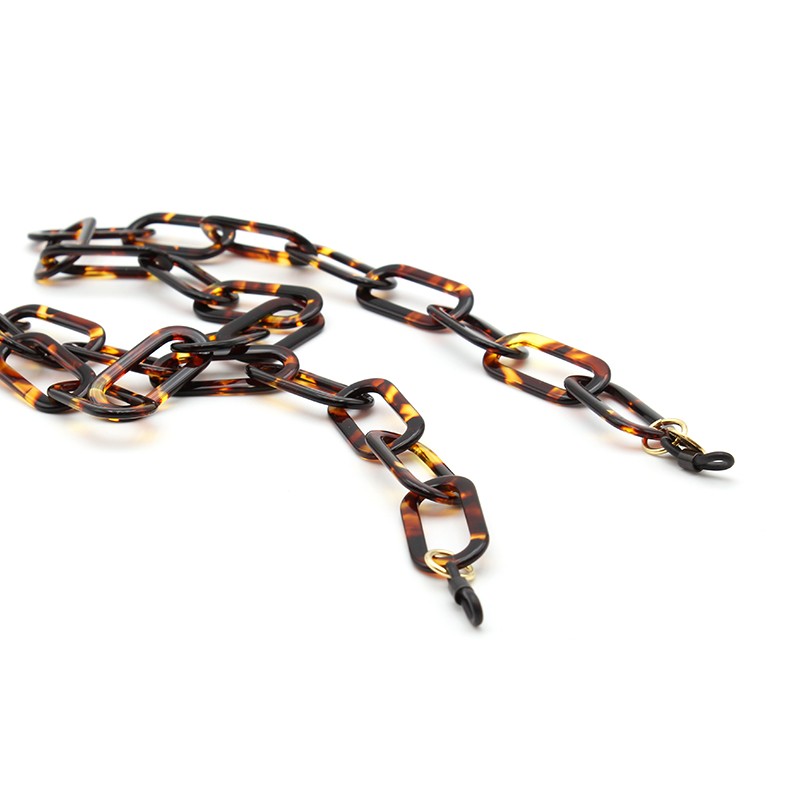 Amber Acetate chain with big rounded rectangular links