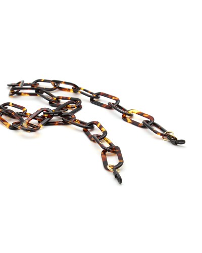 Amber Acetate chain with big rounded rectangular links