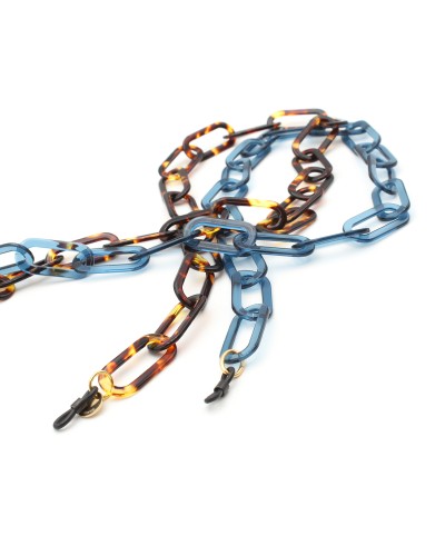 Chaîne acétate avec grands maillons rectangulaires arrondis Ambre