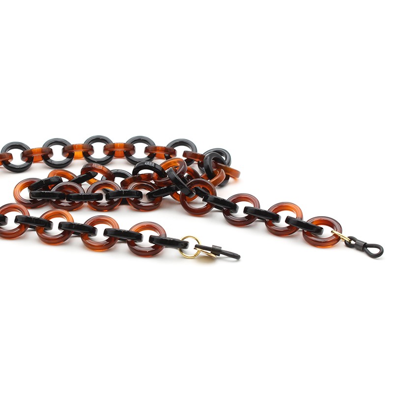 Brown (shell) Acetate chain with Medium Round links