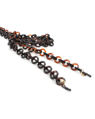 Brown (shell) Acetate chain with Medium Round links