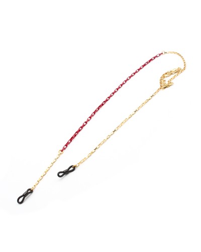 Metal chains with burgundy acrylic part