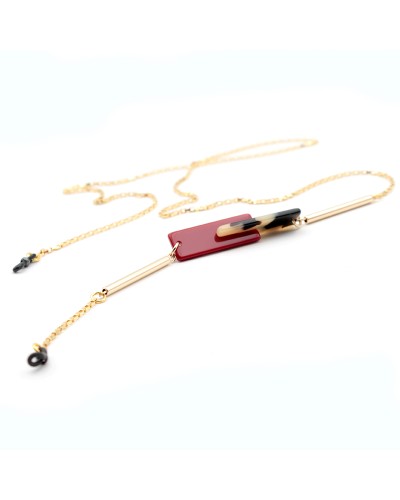 Metal chain with acetate part Rouge and Beige