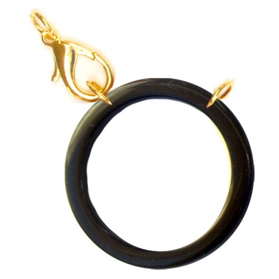 Acetate ring black/ plated gold