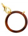 Acetate ring brown/ plated gold