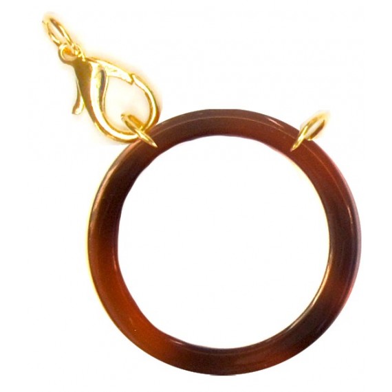 Acetate ring brown/ plated gold