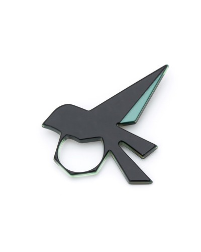 Broche noire/verte