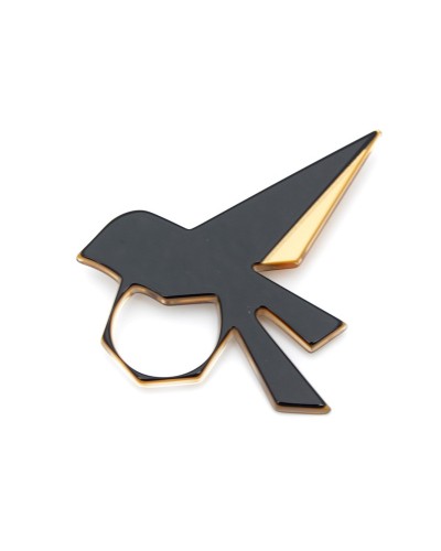 Broche noire/doré